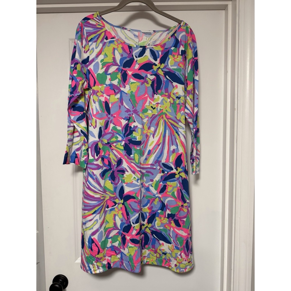 Lilly Pulitzer Marlowe dress, "Havin' A Blast" multicolor floral print, Large
